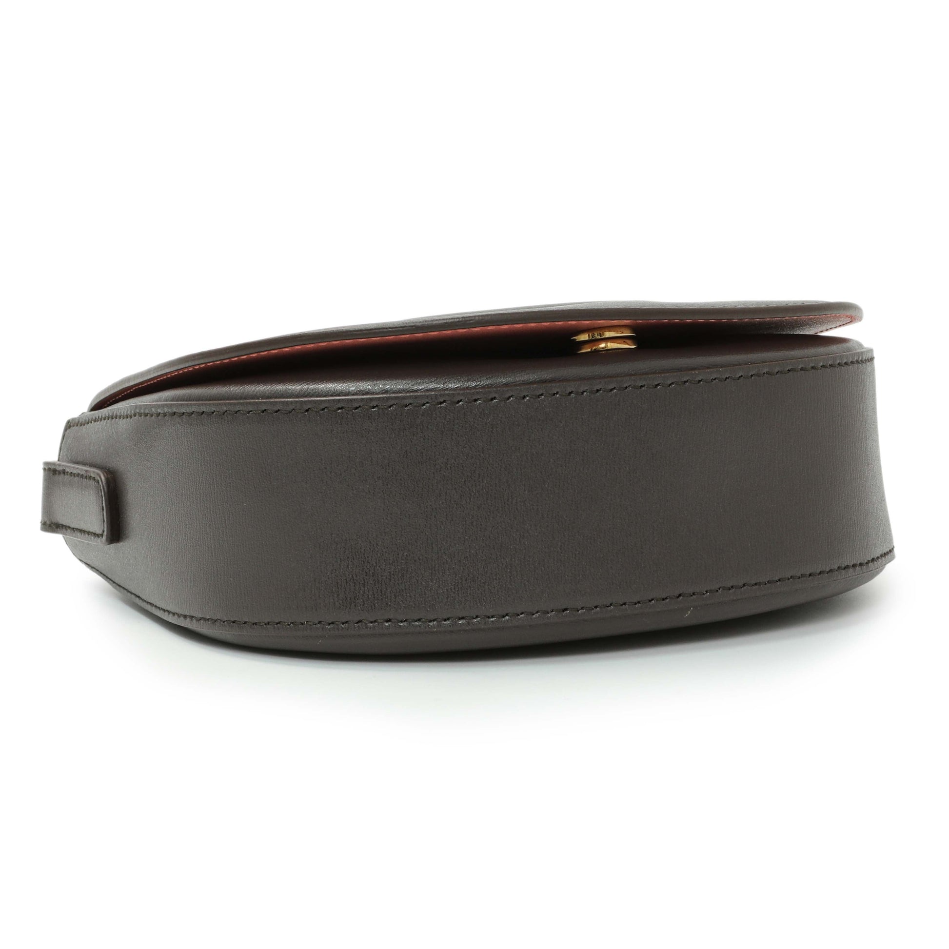 Exclusive Salvatore Ferragamo Brown Calfskin Gancini Crossbody — Top View
