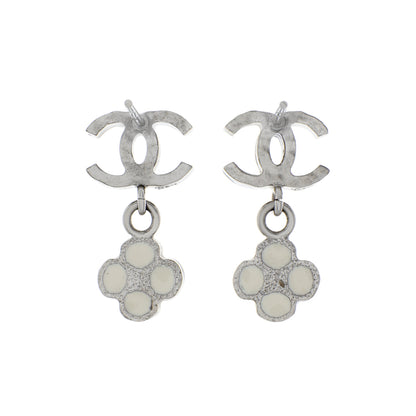 Exclusive Chanel CC Camellia Drop Earrings — Side View