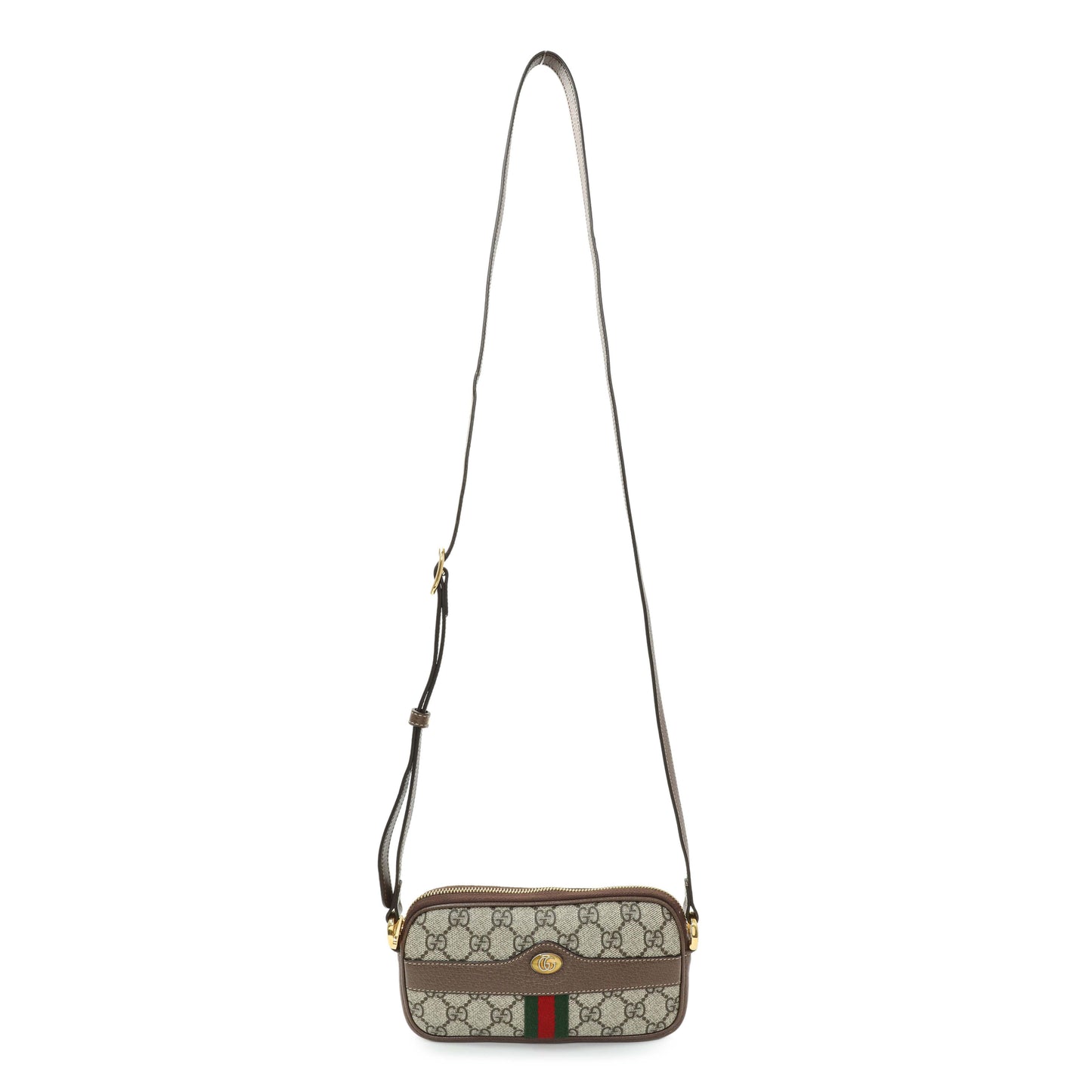 Exclusive Gucci GG Supreme Monogram Web Mini Ophidia GG Bag — Front View