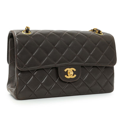 Exclusive Chanel Brown Quilted Lambskin Vintage Double Sided Flap — Side View