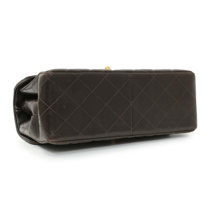 Exclusive Chanel Brown Quilted Lambskin Vintage Double Sided Flap — Back View