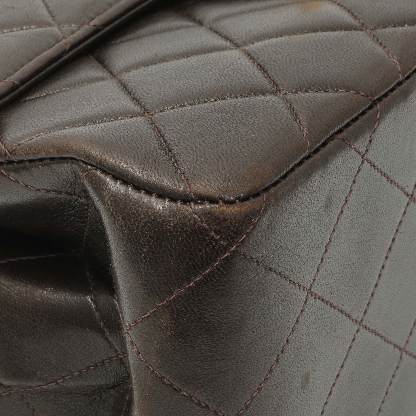 Exclusive Chanel Brown Quilted Lambskin Vintage Double Sided Flap — Top View