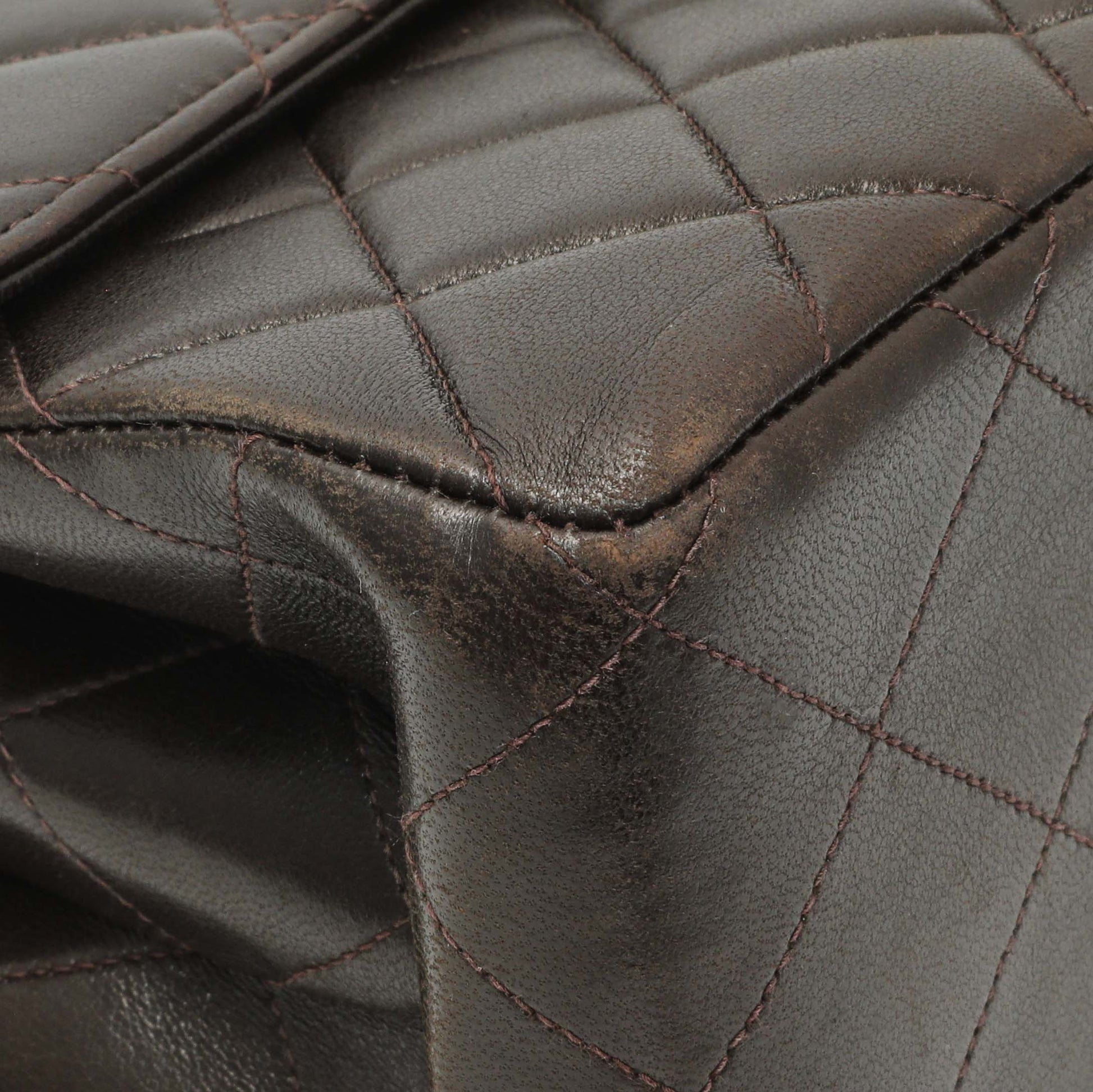 Exclusive Chanel Brown Quilted Lambskin Vintage Double Sided Flap — Lifestyle View