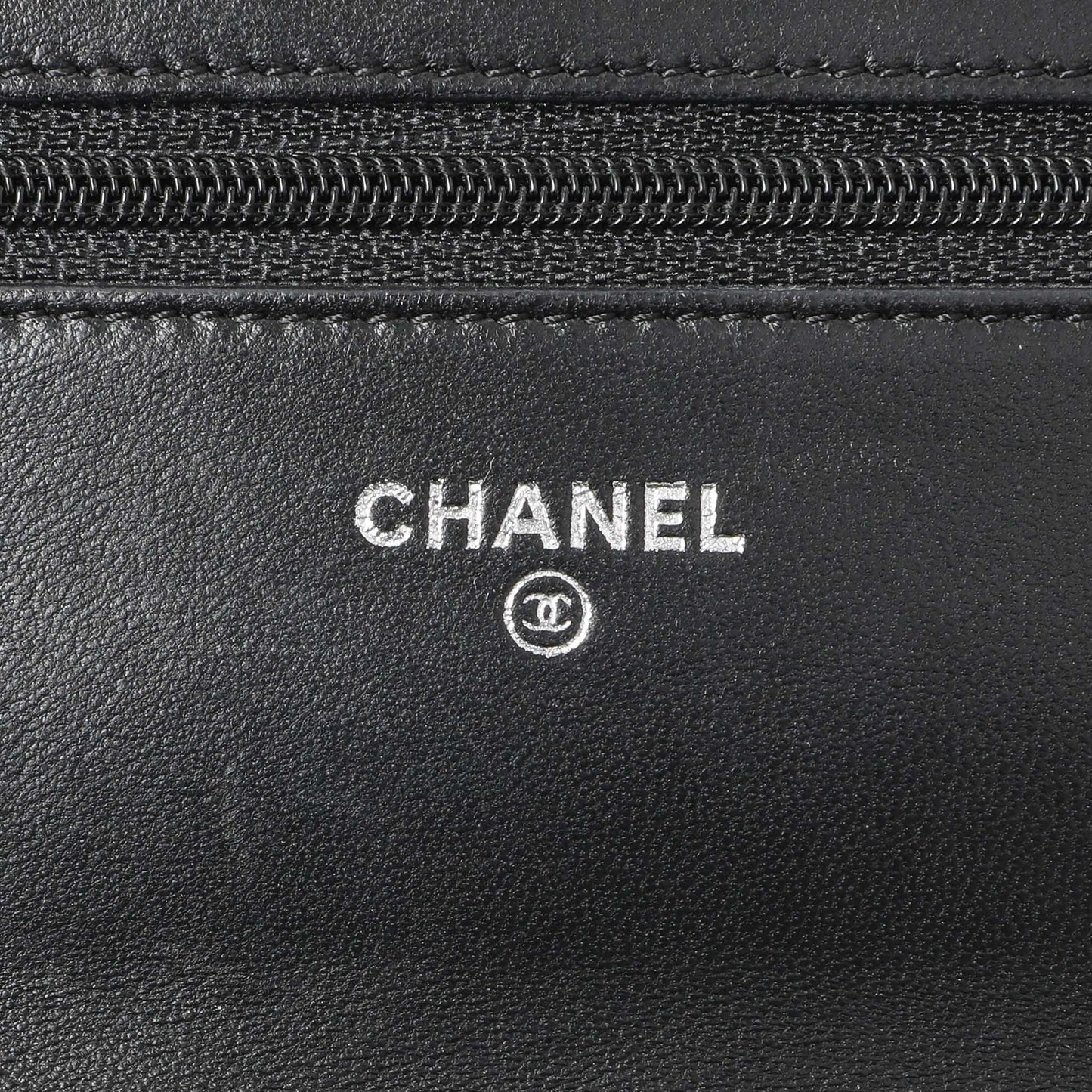 Exclusive Chanel Black Lambskin Camellia Embossed Wallet on Chain — Alternate View 9