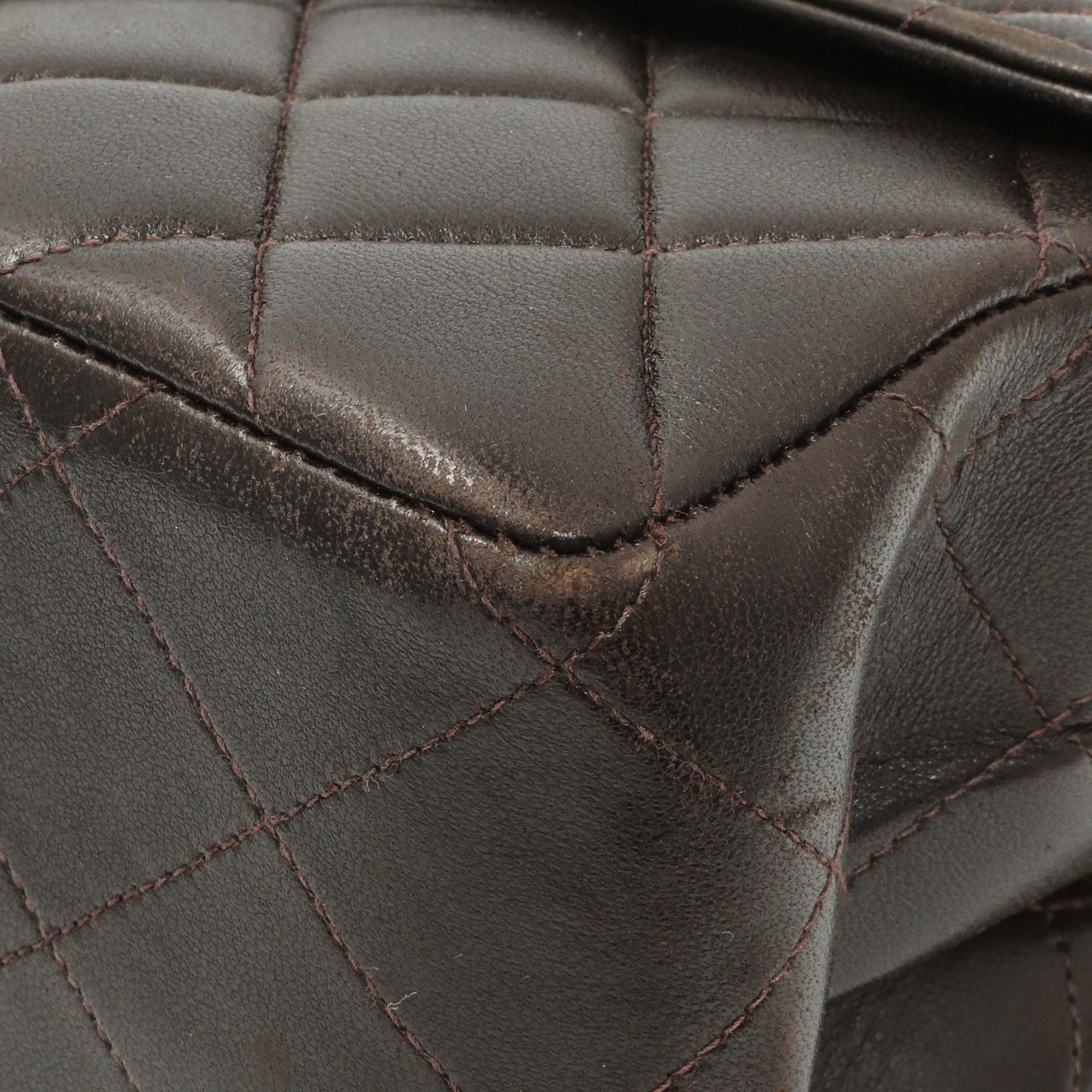 Exclusive Chanel Brown Quilted Lambskin Vintage Double Sided Flap — Alternate View 7