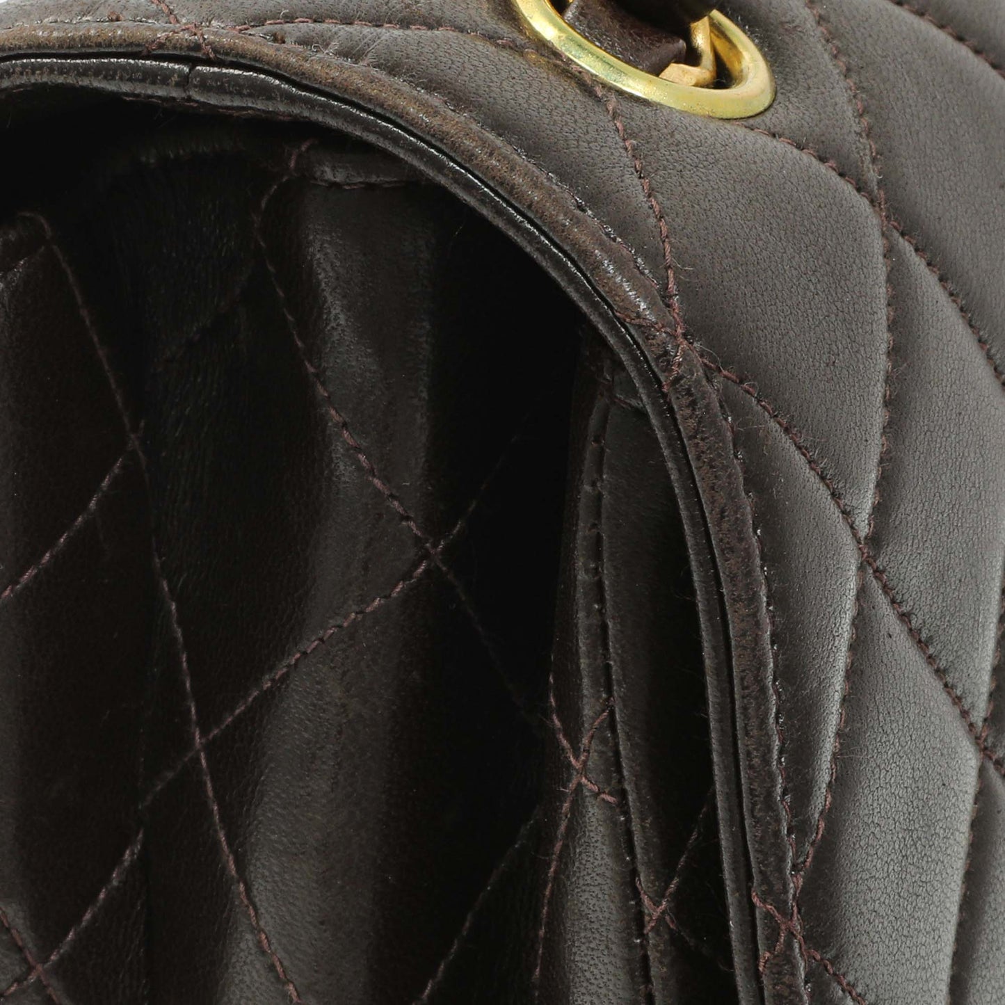 Exclusive Chanel Brown Quilted Lambskin Vintage Double Sided Flap — Alternate View 8