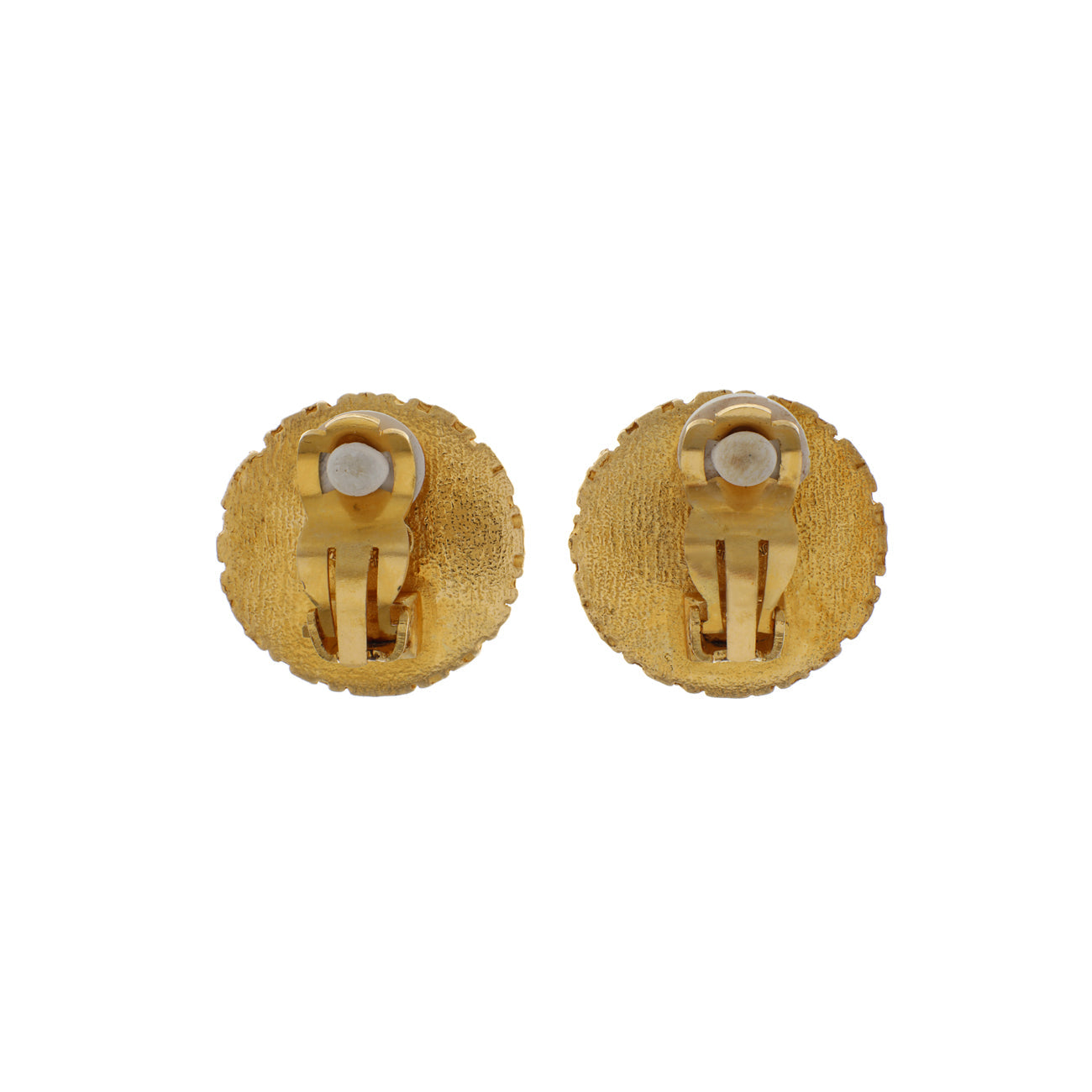 Exclusive Chanel Gold CC Clip On Earrings — Back View