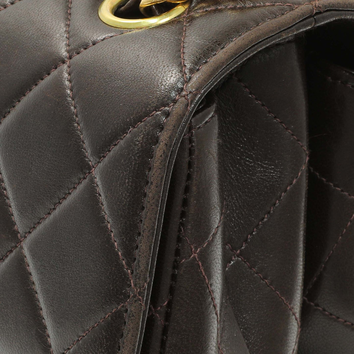 Exclusive Chanel Brown Quilted Lambskin Vintage Double Sided Flap — Alternate View 9