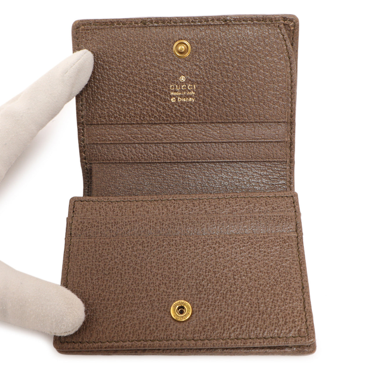 Exclusive Gucci X Disney GG Supreme Monogram Three Little Pigs Ophidia Card Case — Back View