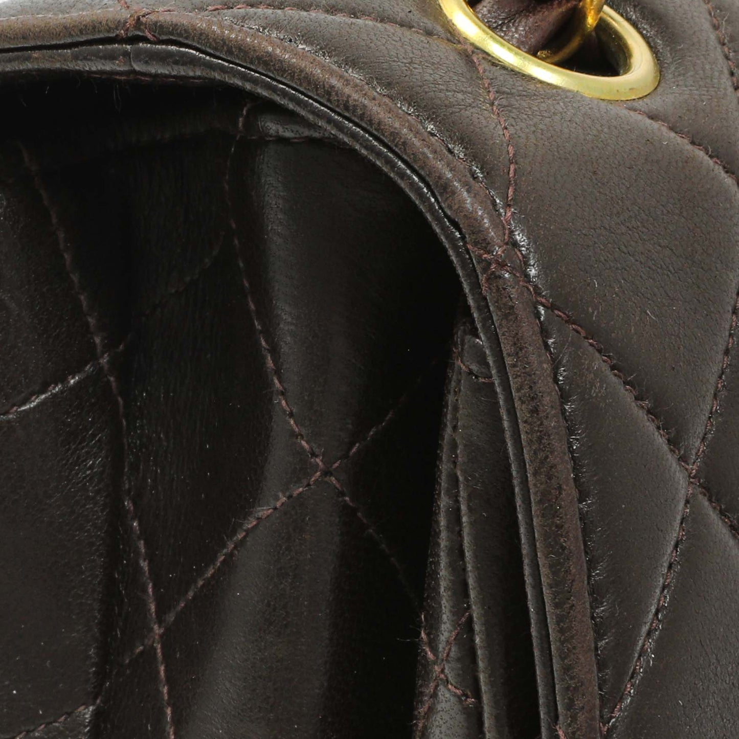 Exclusive Chanel Brown Quilted Lambskin Vintage Double Sided Flap — Alternate View 10
