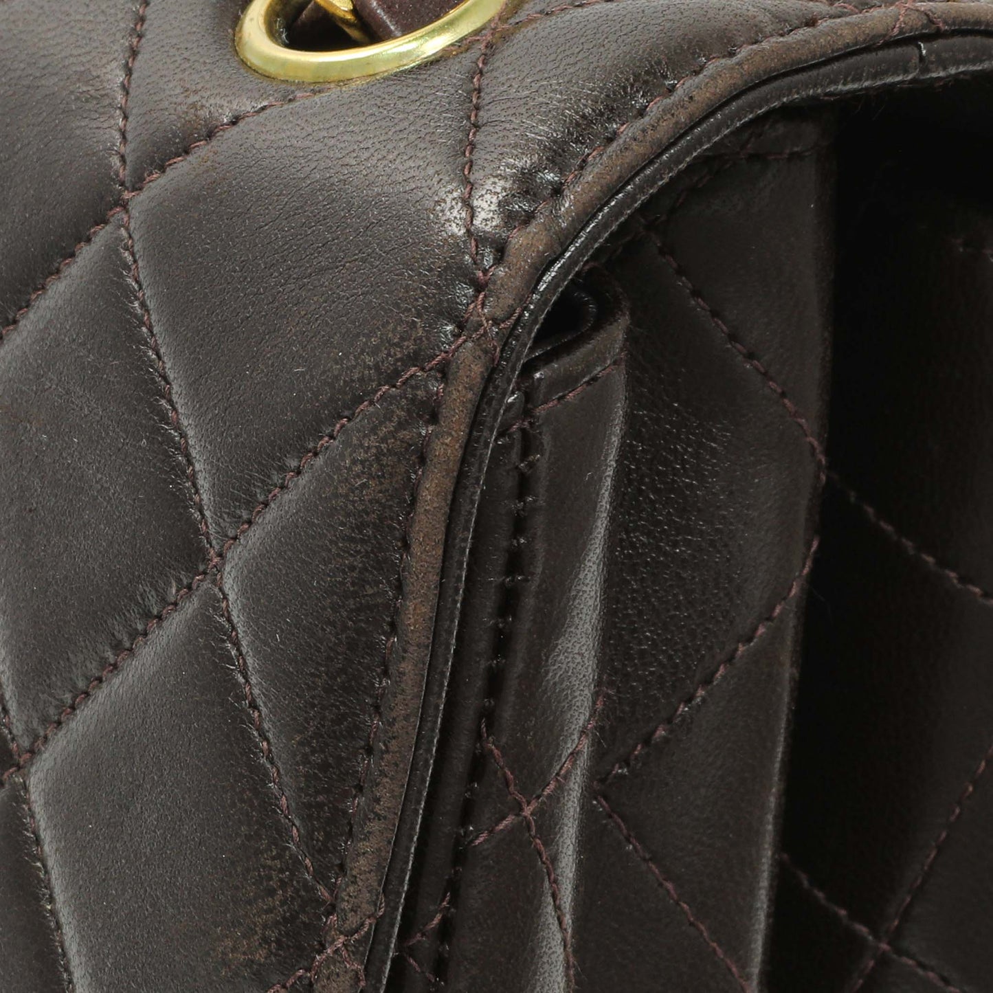 Exclusive Chanel Brown Quilted Lambskin Vintage Double Sided Flap — Alternate View 11