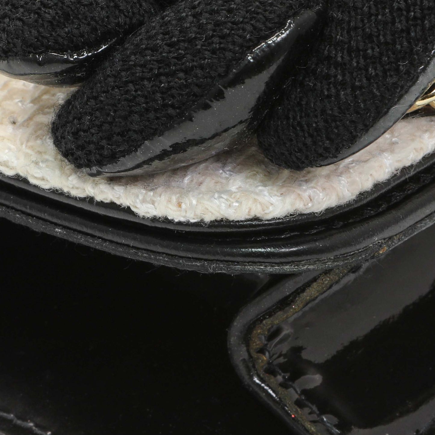 Exclusive Chanel Tweed Lambskin Camellia Pearl Chain Flap — Top View