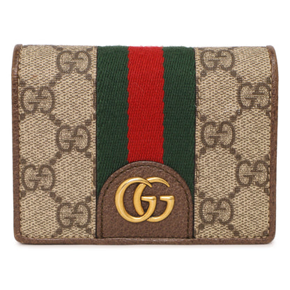 Exclusive Gucci X Disney GG Supreme Monogram Three Little Pigs Ophidia Card Case — Front View