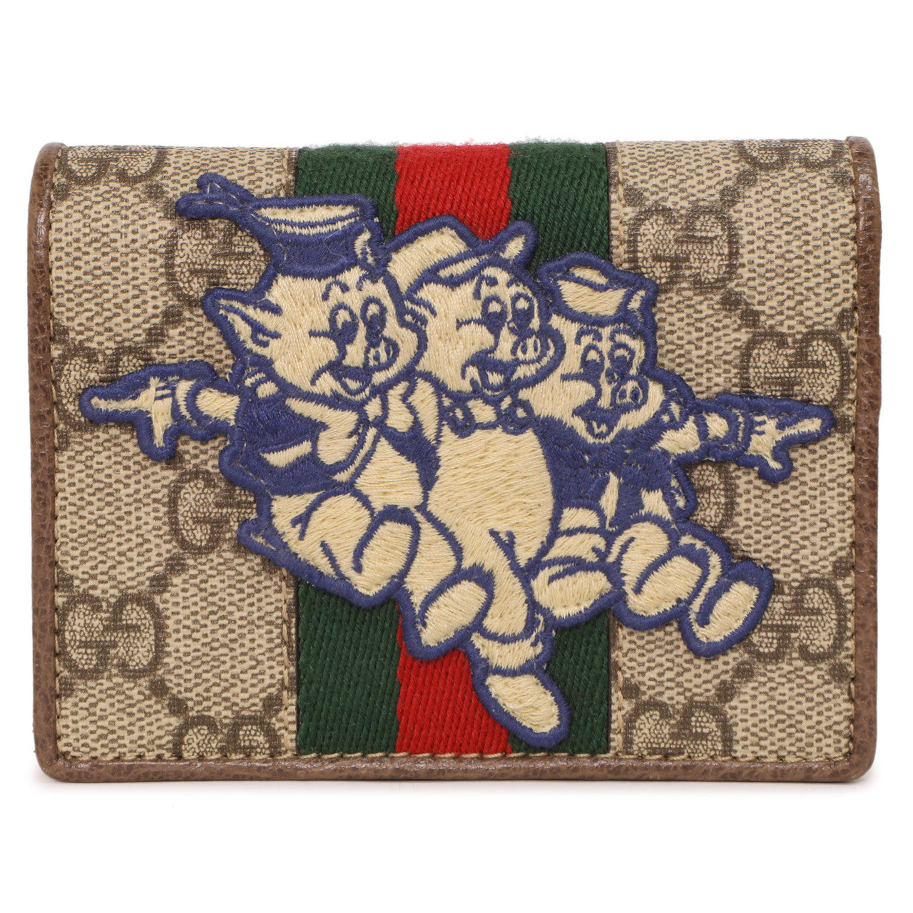 Exclusive Gucci X Disney GG Supreme Monogram Three Little Pigs Ophidia Card Case — Side View