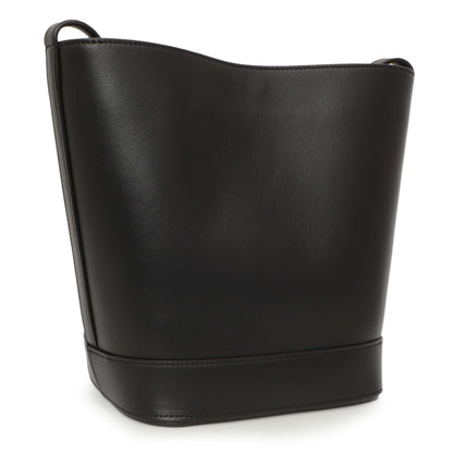 Exclusive Celine Black Smooth Calfskin Triomphe Small Bucket Bag — Side View