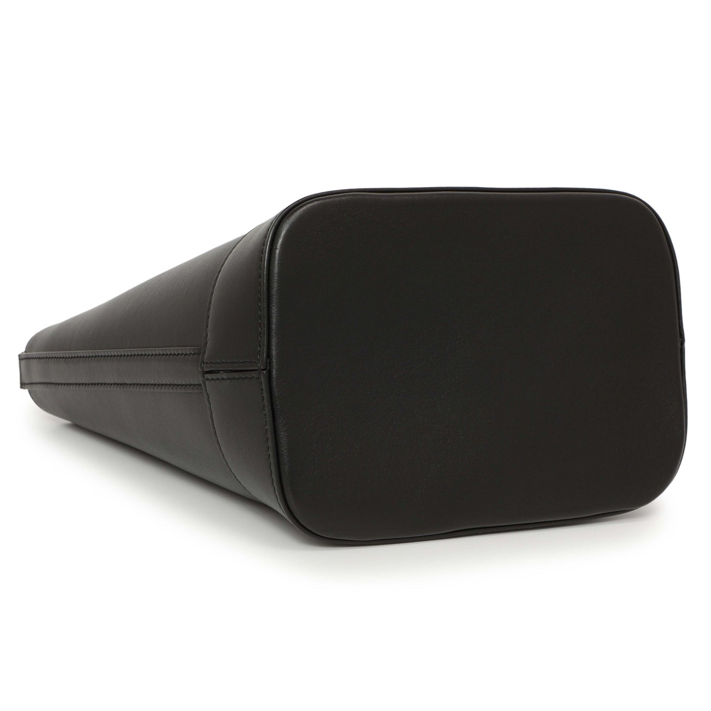 Exclusive Celine Black Smooth Calfskin Triomphe Small Bucket Bag — Top View
