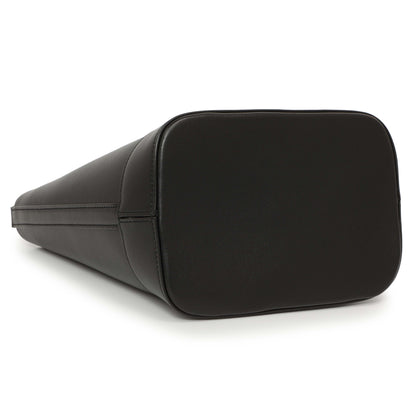Exclusive Celine Black Smooth Calfskin Triomphe Small Bucket Bag — Top View