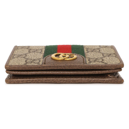 Exclusive Gucci X Disney GG Supreme Monogram Three Little Pigs Ophidia Card Case — Top View
