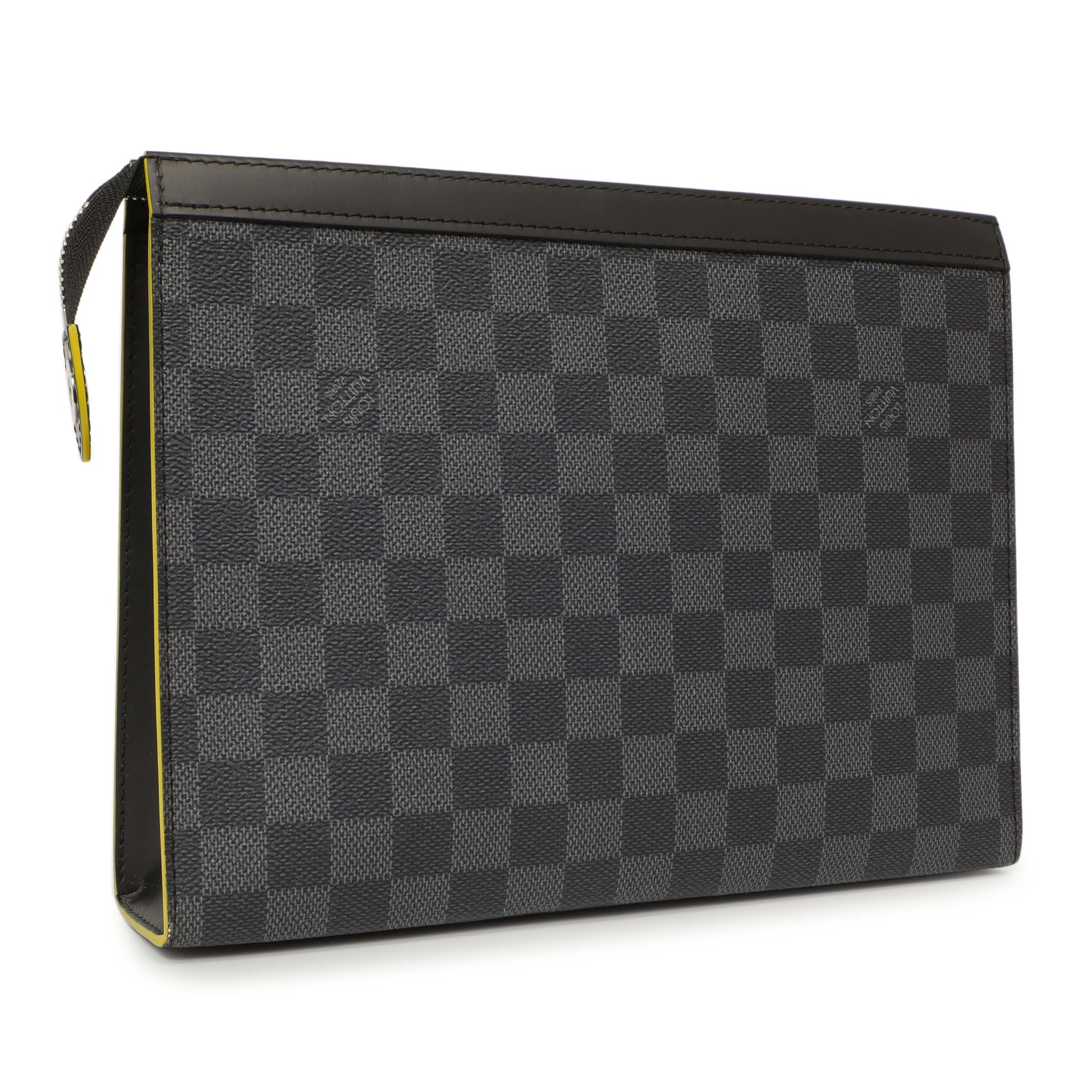 Exclusive Louis Vuitton Yellow Damier Graphite Pochette Voyage MM — Side View