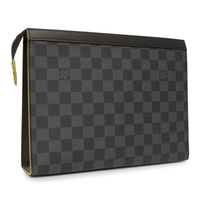 Exclusive Louis Vuitton Yellow Damier Graphite Pochette Voyage MM — Side View