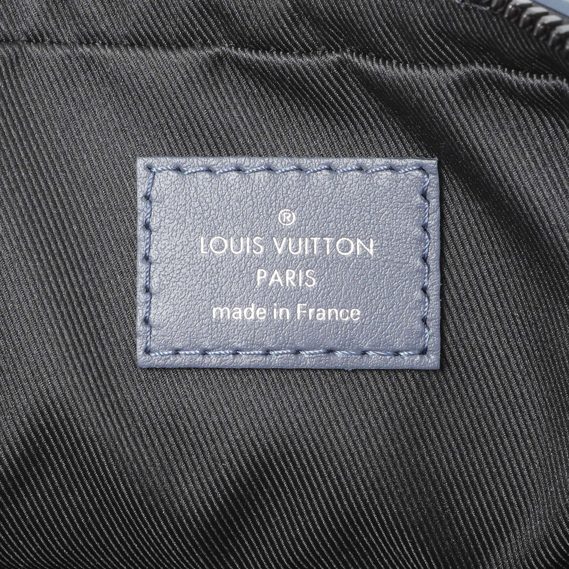 Exclusive Louis Vuitton Navy Monogram Shadow Duo Messenger — Detail View