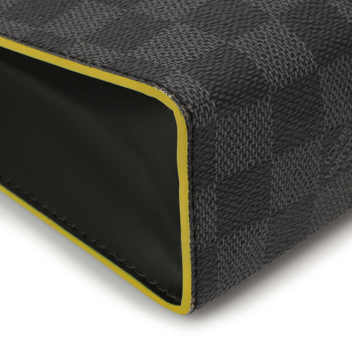 Exclusive Louis Vuitton Yellow Damier Graphite Pochette Voyage MM — Top View
