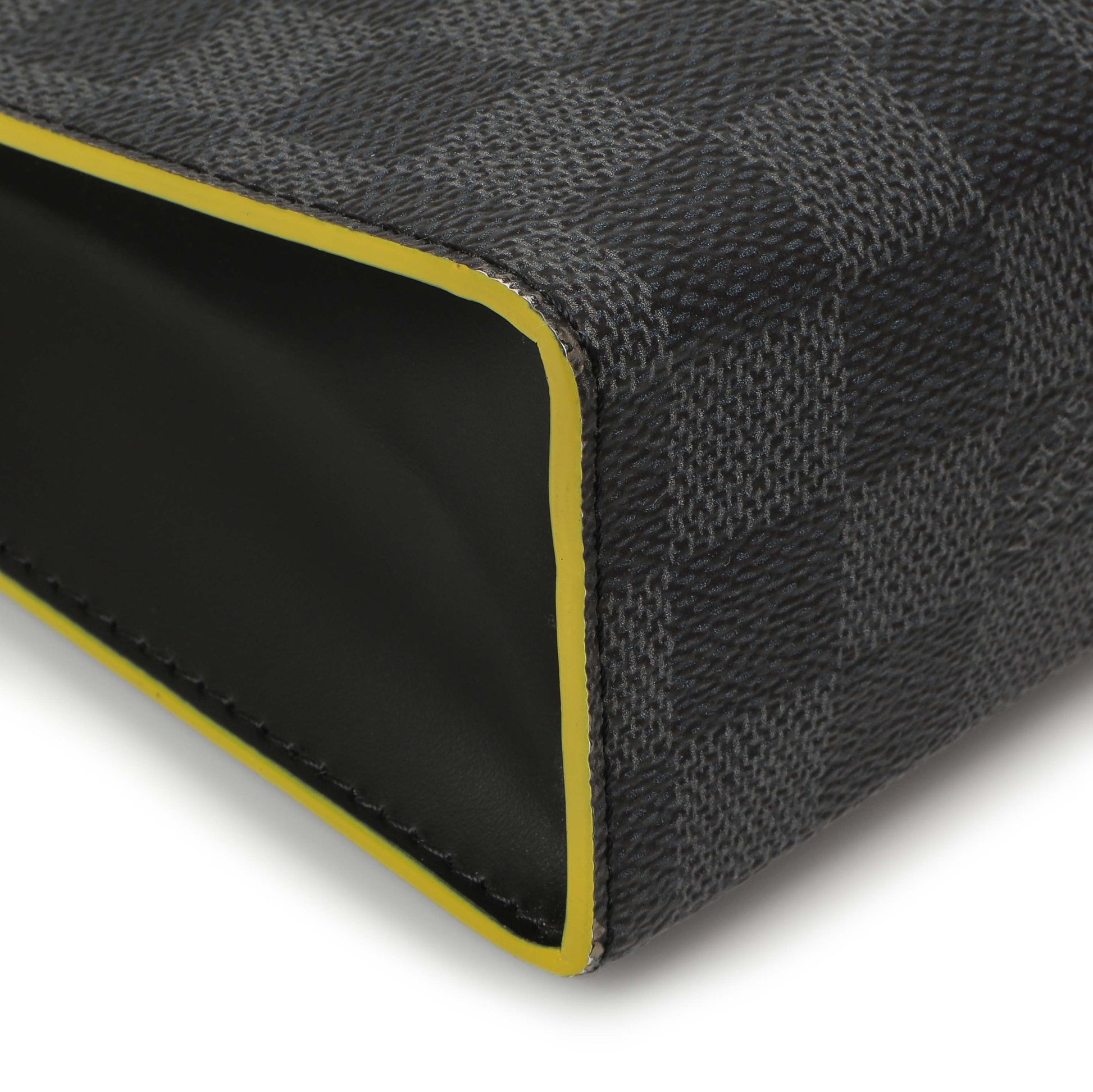 Exclusive Louis Vuitton Yellow Damier Graphite Pochette Voyage MM — Top View