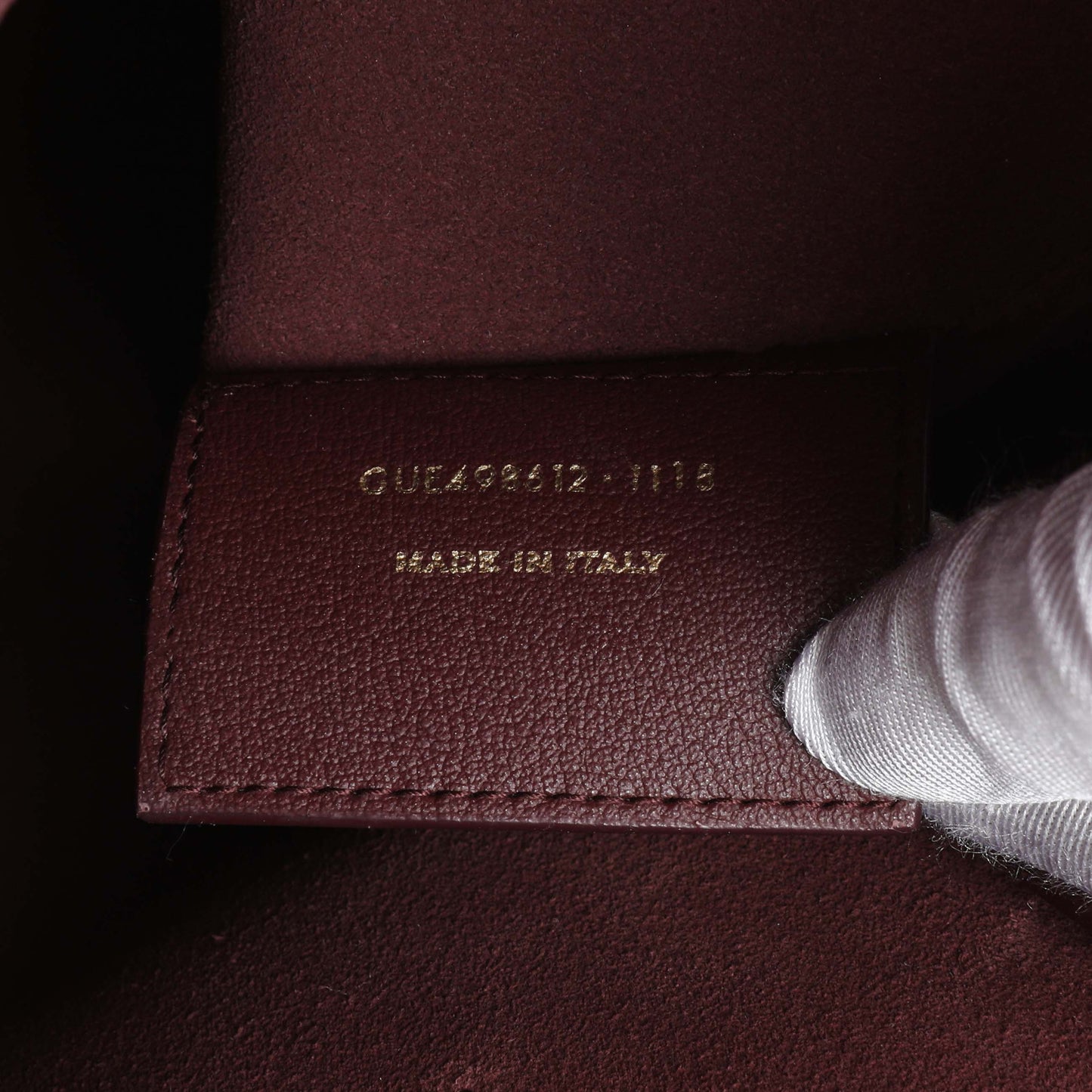Exclusive Saint Laurent Dark Red Calfskin Toy Shopping Tote — Lifestyle View