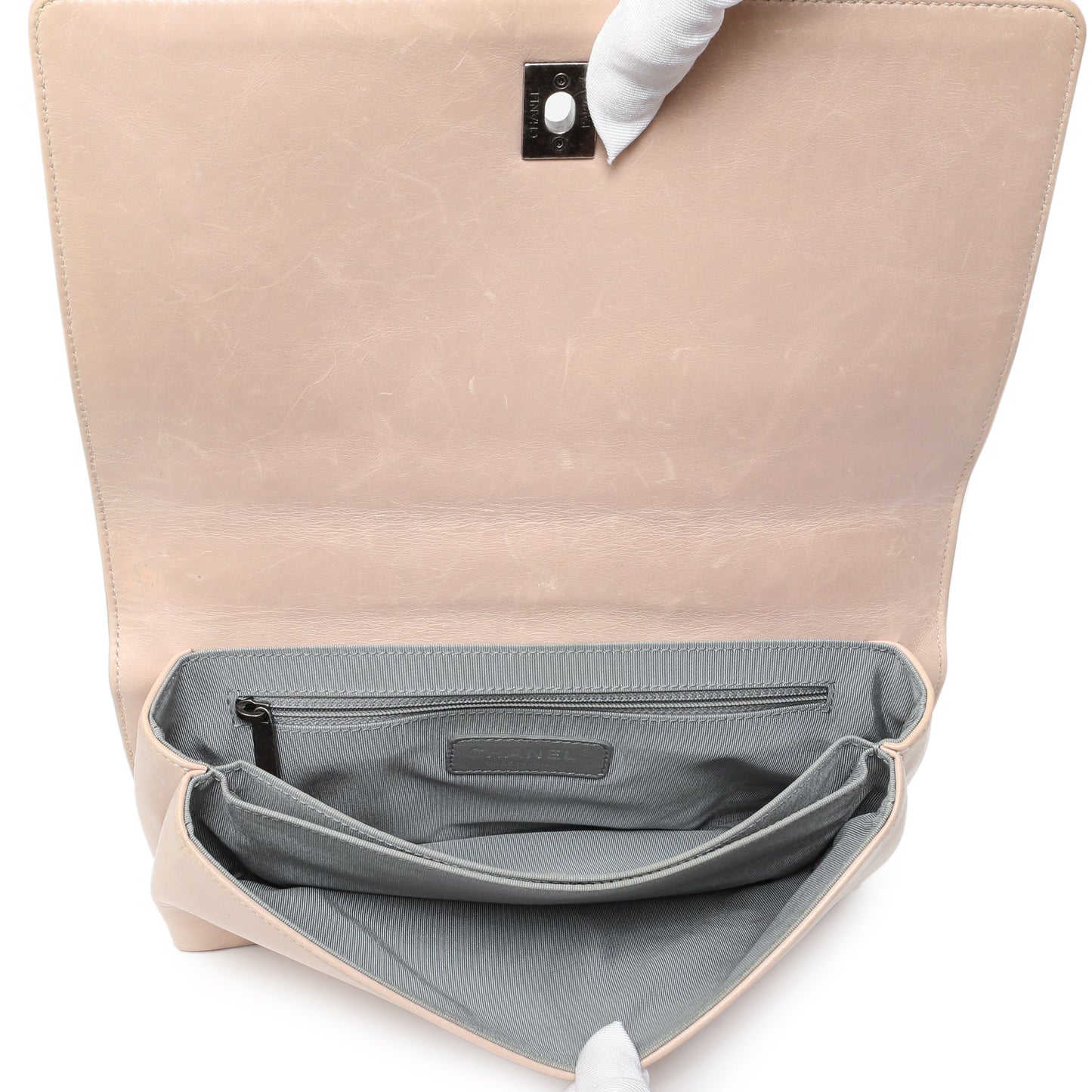 Exclusive Chanel Beige Quilted Calfskin Medium Korean Garden Flap — Alternate View 13