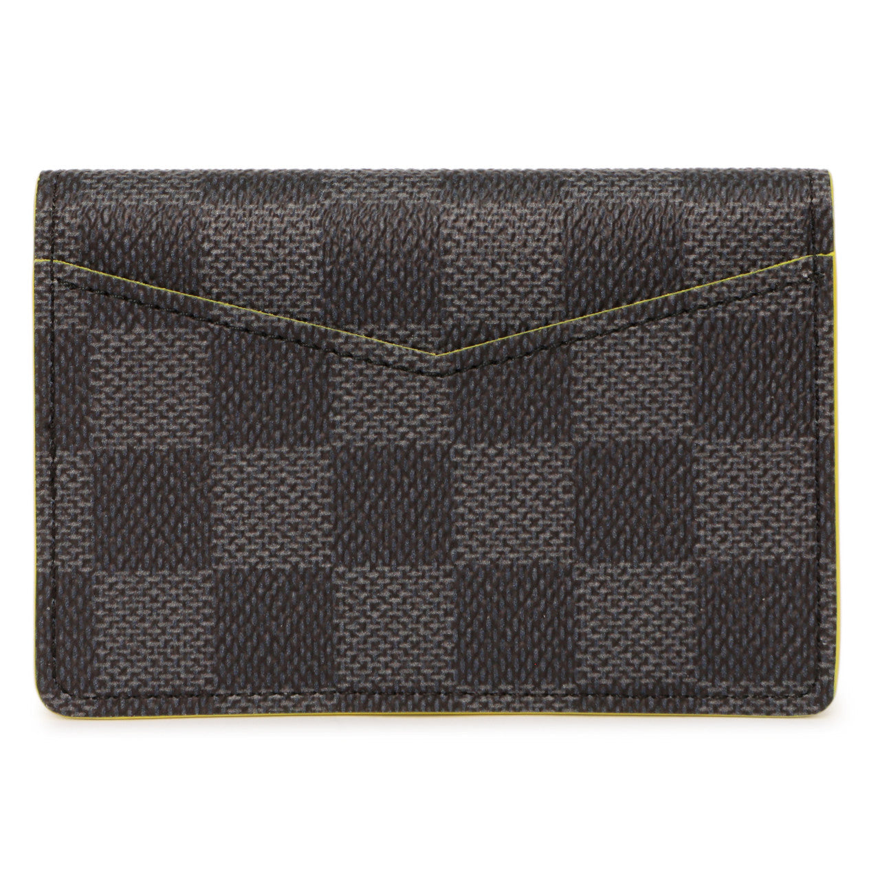 Exclusive Louis Vuitton Damier Graphite Yellow Logo Pocket Organizer — Side View