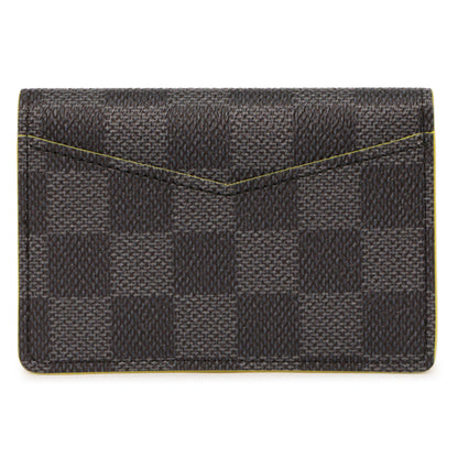 Exclusive Louis Vuitton Damier Graphite Yellow Logo Pocket Organizer — Side View