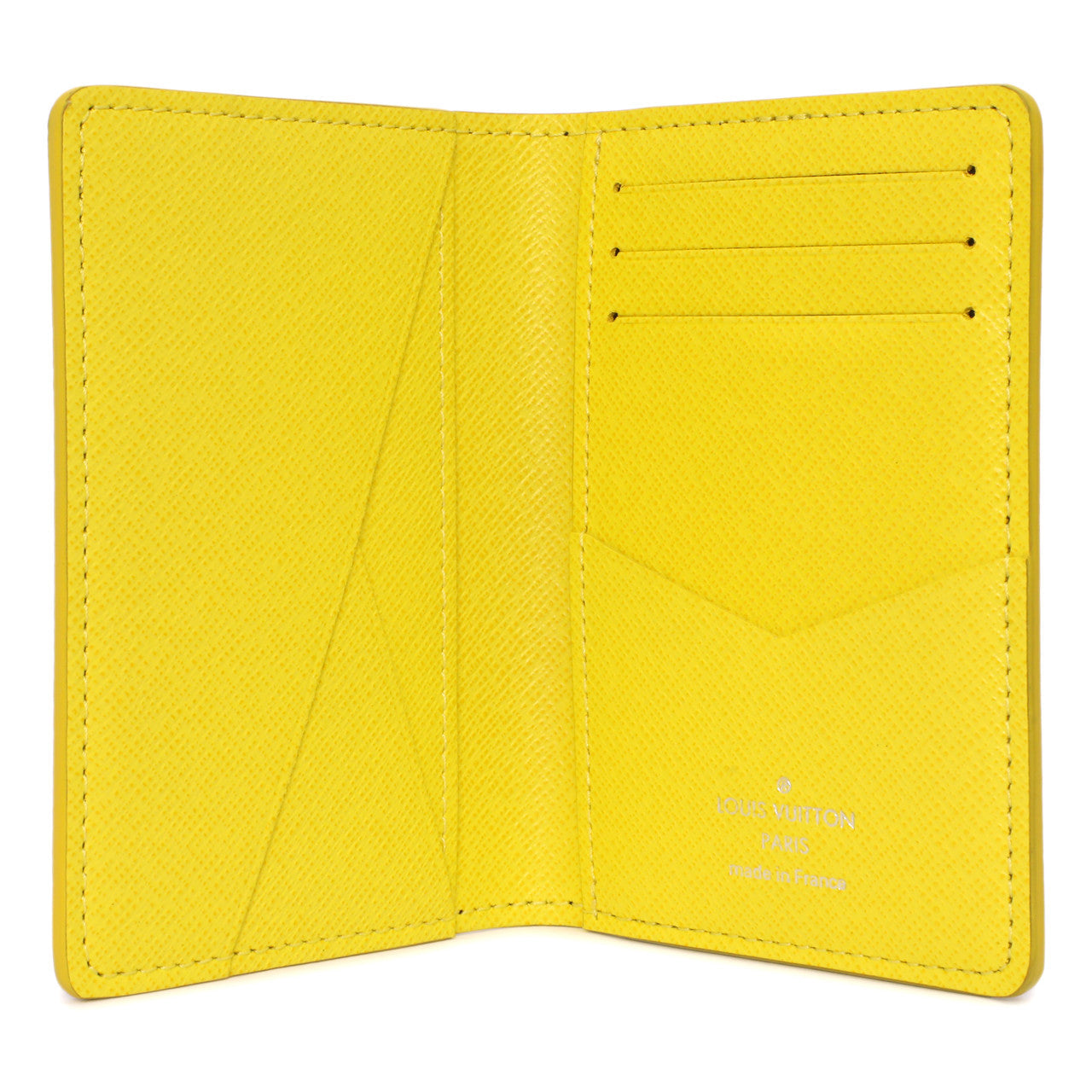 Exclusive Louis Vuitton Damier Graphite Yellow Logo Pocket Organizer — Top View
