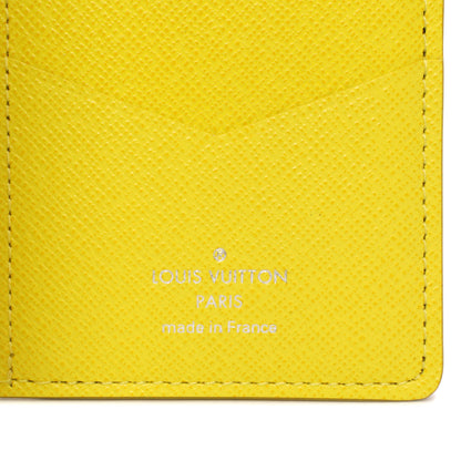 Exclusive Louis Vuitton Damier Graphite Yellow Logo Pocket Organizer — Detail View