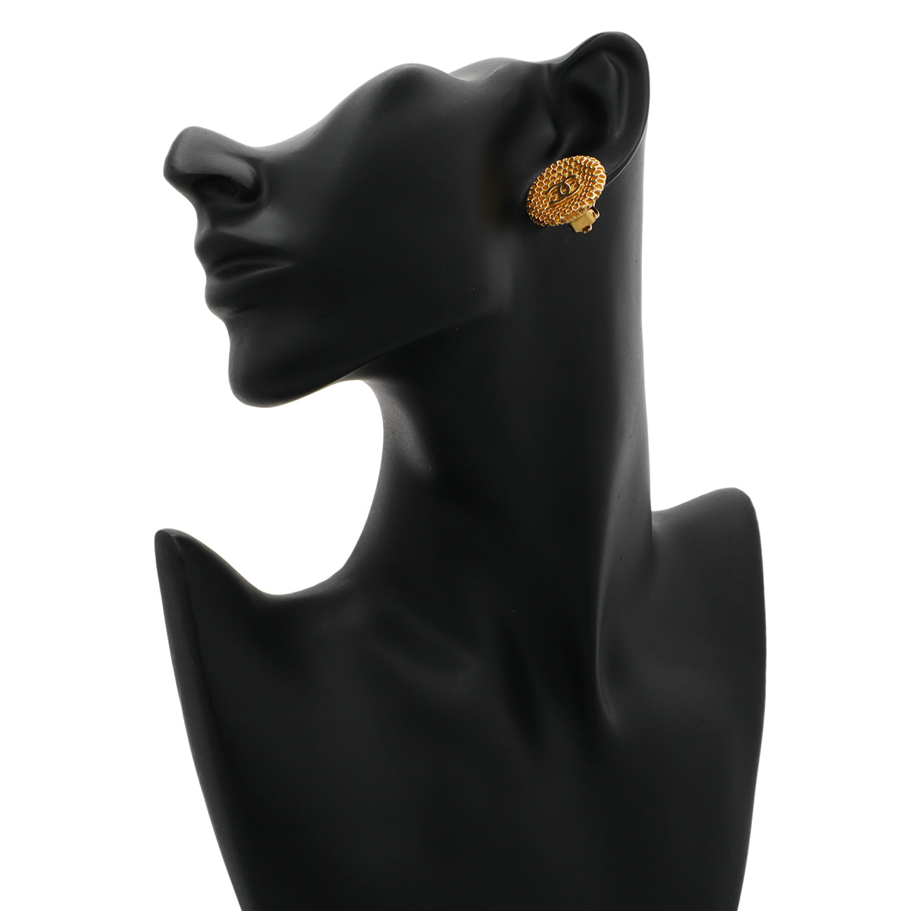 Exclusive Chanel Gold CC Clip On Earrings — Top View