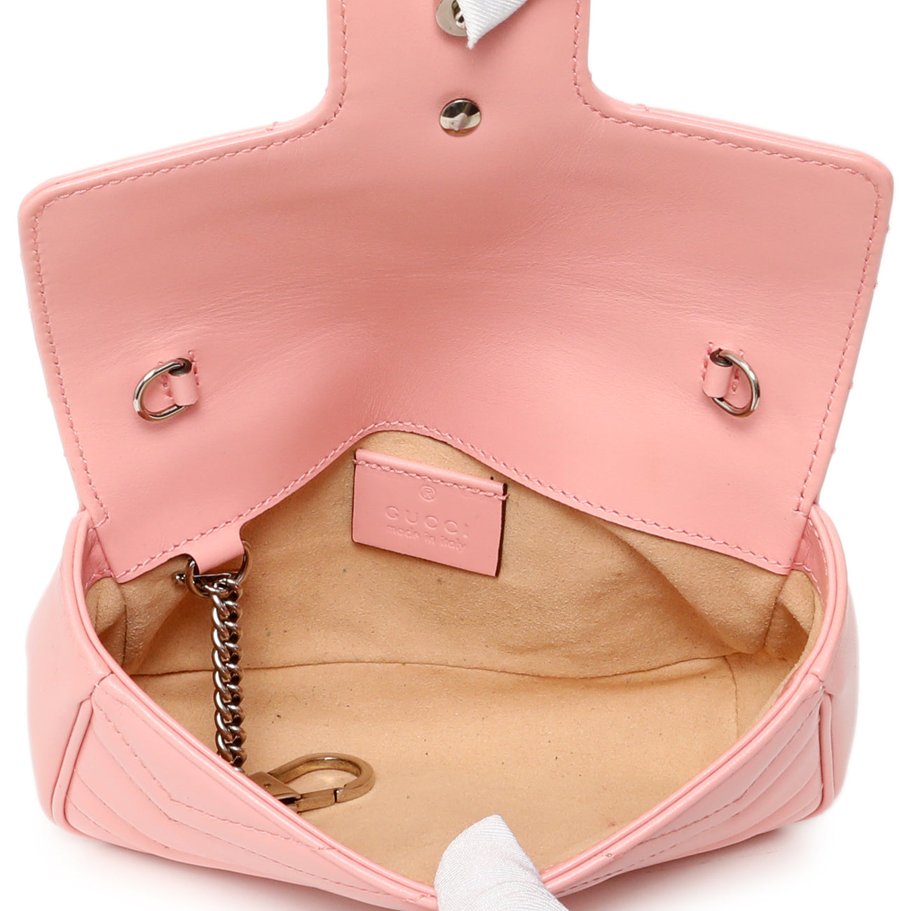 Exclusive Gucci Pink Calfskin Matelasse Super Mini GG Marmont — Alternate View 8