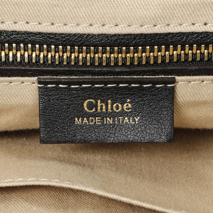 Exclusive Chloe Black Suede Calfskin Small Faye Backpack — Detail View