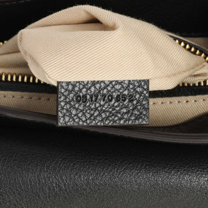 Exclusive Chloe Black Suede Calfskin Small Faye Backpack — Lifestyle View