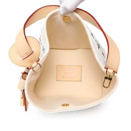 Exclusive Louis Vuitton X Takashi Murakami White Monogram Multicolor All BB — Top View