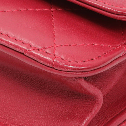 Exclusive Chanel Dark Pink Quilted Lambskin Trendy CC Wallet On Chain — Detail View
