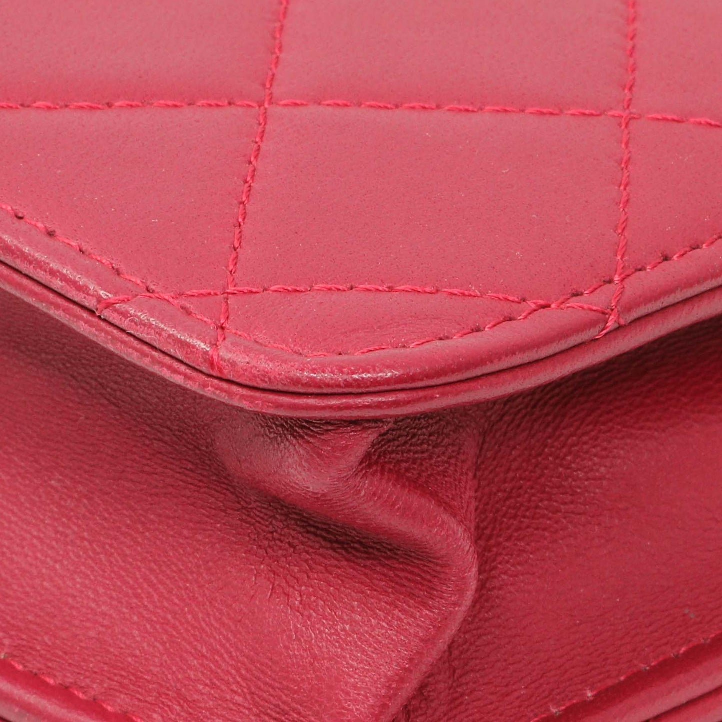 Exclusive Chanel Dark Pink Quilted Lambskin Trendy CC Wallet On Chain — Alternate View 7