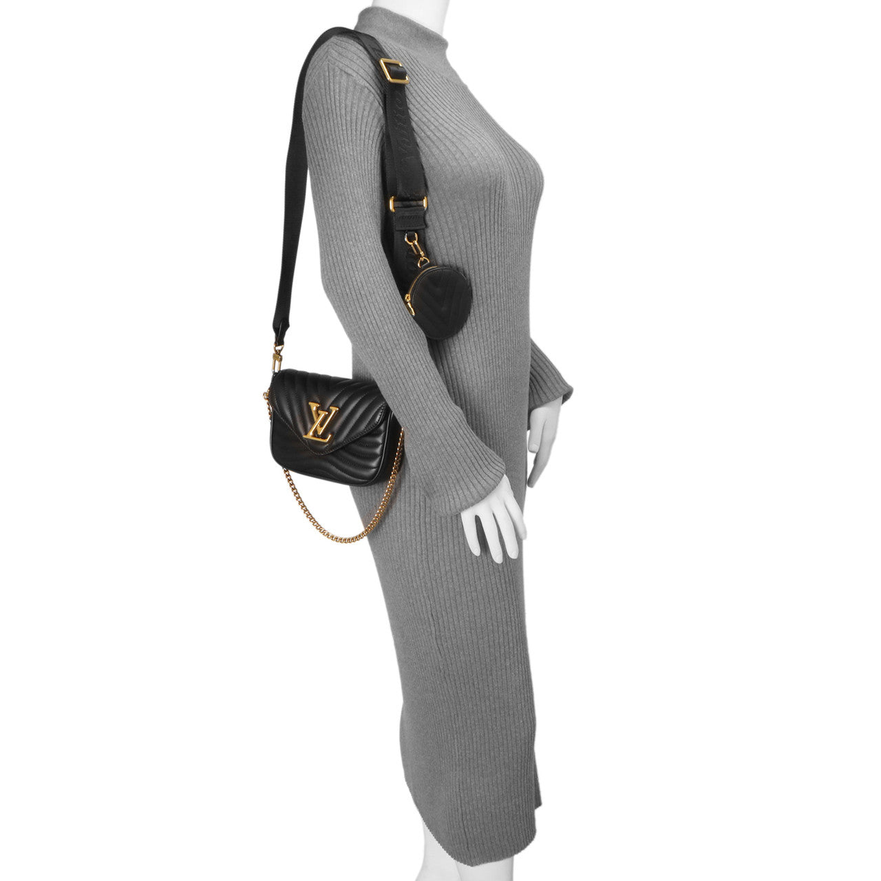 Exclusive Louis Vuitton Black Calfskin New Wave Multi Pochette — Lifestyle View
