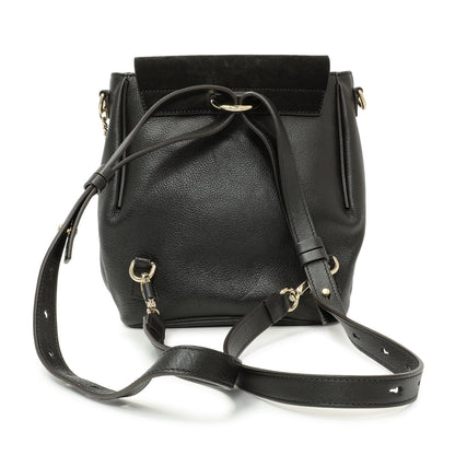 Exclusive Chloe Black Suede Calfskin Small Faye Backpack — Side View
