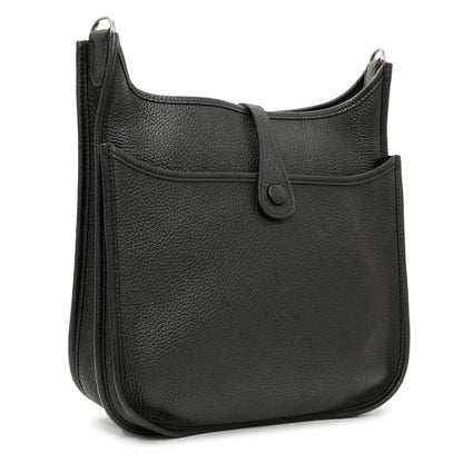 Exclusive Hermes Black Clemence Evelyne III PM — Side View