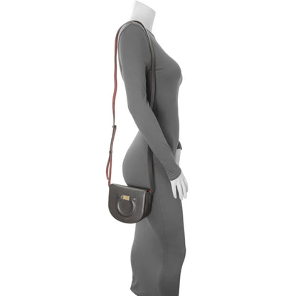 Exclusive Salvatore Ferragamo Brown Calfskin Gancini Crossbody — Alternate View 7