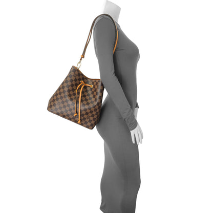 Exclusive Louis Vuitton Safran Damier Ebene Neonoe MM — Alternate View 8