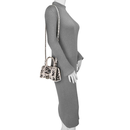 Exclusive Balenciaga White Calfskin Graffiti Hourglass Top Handle Bag  XS — Alternate View 13