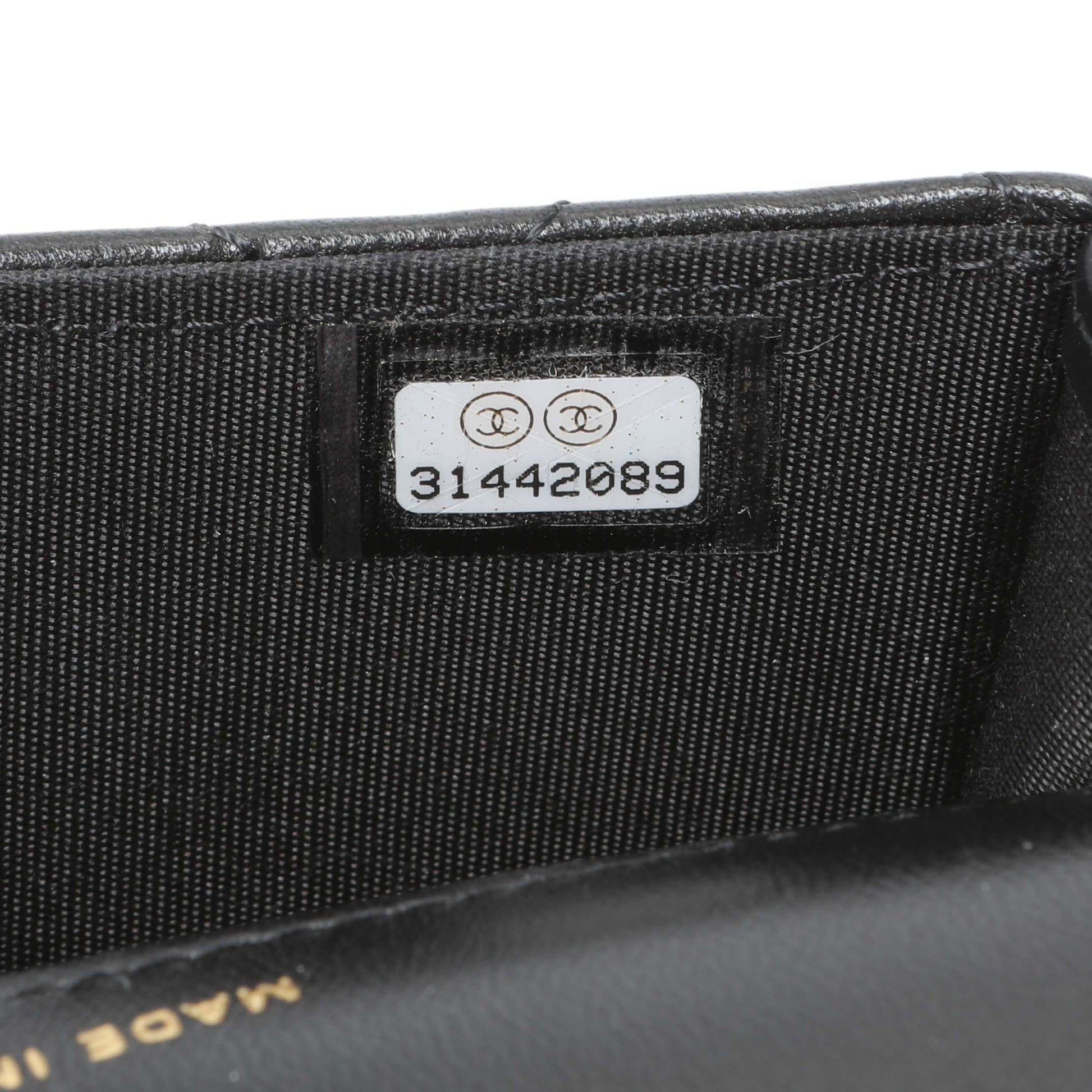 Exclusive Chanel Black Lambskin Top Handle Flap Coin Purse With Chain — Alternate View 7