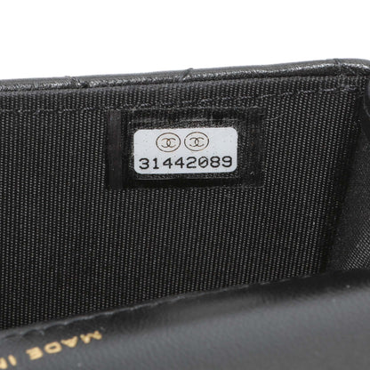 Exclusive Chanel Black Lambskin Top Handle Flap Coin Purse With Chain — Alternate View 7