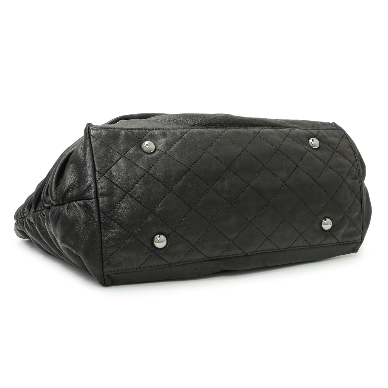 Exclusive Chanel Black Lambskin Timeless Sharpei Tote — Back View