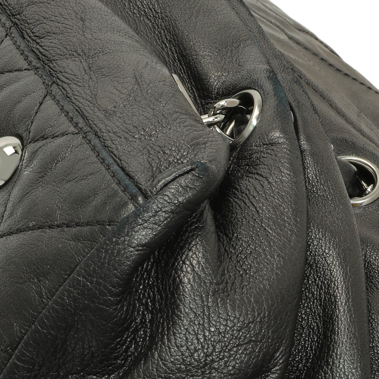 Exclusive Chanel Black Lambskin Timeless Sharpei Tote — Detail View